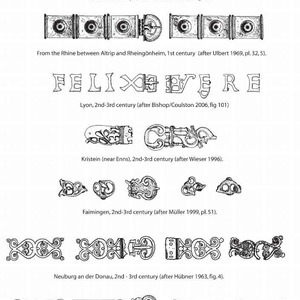 Modern drawings comparing military belts, from The Roman Military Belt.