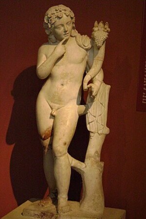 Harpocrates marble statue in the Archaeological Museum of Thessaloniki Macedonia Greece 01. Экспонат из собрания: Археологический музей Салоник.