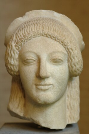 Aphaia head sphinx Glyptothek Munich 91. Object from the collection: Glyptothek and State Collections of Antiquities, Munich.