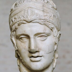 Head of Ares Borghese label QS:Len,"Head of Ares Borghese" label QS:Lde,"Kopf des Ares Borghese". Object from the collection: Glyptothek and State Collections of Antiquities, Munich.