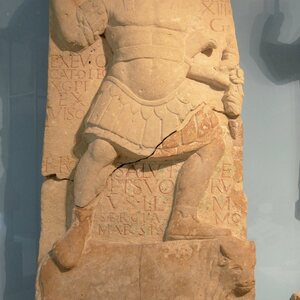 Limestone relief of Jupiter Dolichenus, AD 175-185, Carnuntum Archaeological Museum, Austria. Экспонат из собрания: Карнунт и Museum Carnuntinum.