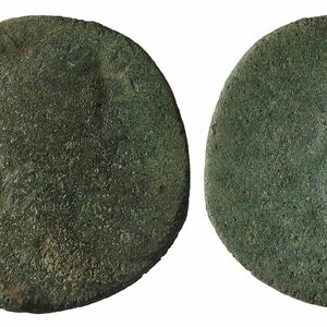 Roman coin: Copy (Limesfalschung) of a dupondius of Commodus. Экспонат из собрания: Карнунт и Museum Carnuntinum.