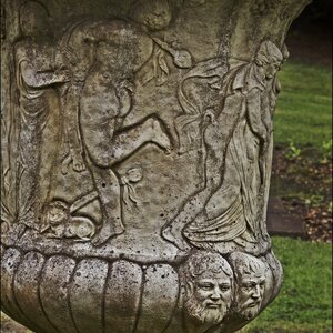 Vindolanda Museum: Reproduction Roman Urn at Chesterholm Open-air Museum, Vindolanda (9138986376).