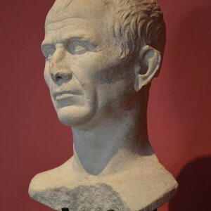 Marble bust found in the Rhone River near Arles, debated as a possible portrait of Julius Caesar, Musée de l'Arles antique (14537968718). Экспонат из собрания: Музей античного Арля.