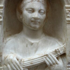 Funerary relief of Lutatia Lupata 02 (Merida, MNAR CE8241). Экспонат из собрания: Национальный музей римского искусства в Мериде.