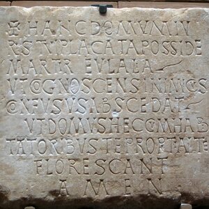 Inscription with a prayer to St Eulalia (Merida, MNAR CE489). Экспонат из собрания: Национальный музей римского искусства в Мериде.