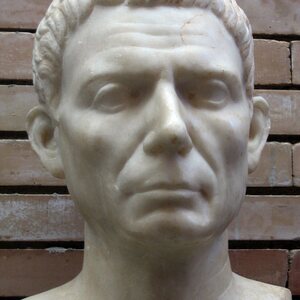 Portrait head of man (Merida, MNAR CE685). Экспонат из собрания: Национальный музей римского искусства в Мериде.