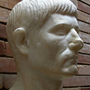 Portrait head of man (Merida, MNAR CE690). Экспонат из собрания: Национальный музей римского искусства в Мериде.