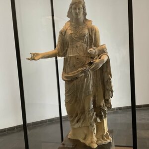 Statue of Kore in Bardo National Museum. Object from the collection: Bardo National Museum.