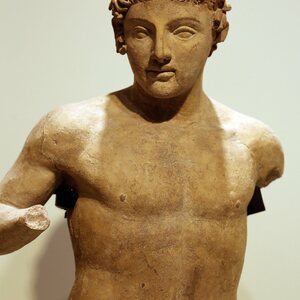 Statue maschili offerte in dono al santuario di portonaccio, 420-400 ac ca. 02. Экспонат из собрания: Национальный этрусский музей виллы Джулия.