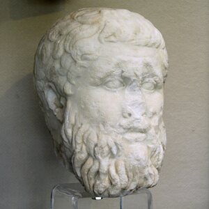 Plato head marble, AM of Syracuse 742 121477. Экспонат из собрания: Региональный археологический музей Паоло Орси.