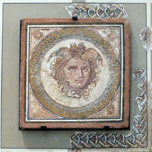 Mosaic of Medusa (Detail). Object from the collection: MNAT: National Archaeological Museum of Tarragona.
