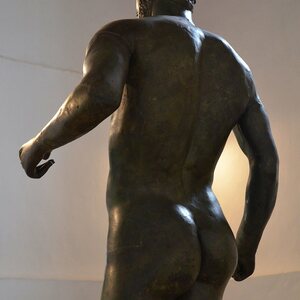 Larger than life-size bronze statue of Septimius Severus depicted in heroic nudity, discovered by chance in 1928 near the village of Kythrea in Cyprus, Cyprus Museum, Nic. Экспонат из собрания: Кипрский музей.