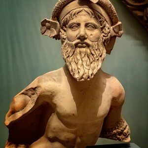 Athenian Fragmentary votive sculpture of Dionysus (?) Greek Ashmolean Museum. Object from the collection: Ashmolean Museum: Antiquities.