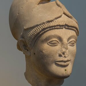 Head of a warrior NAMA1933 Athens Greece. Экспонат из собрания: Национальный археологический музей Афин.