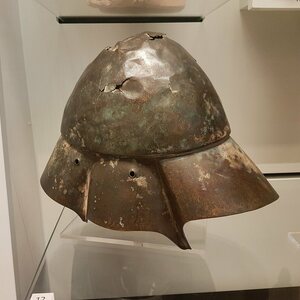 Boeotian helmet, 4th century BC. Object from the collection: Ashmolean Museum: Antiquities.