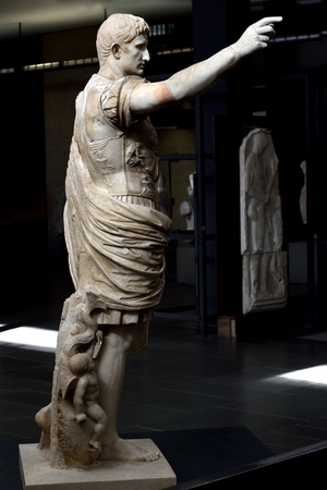 Statue of Emperor Gaius Julius Caesar Augustus from Prima Porta. Marble. Around 20-17 BC.