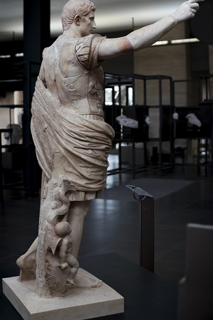 Statue of Emperor Gaius Julius Caesar Augustus from Prima Porta. Marble. Around 20-17 BC.