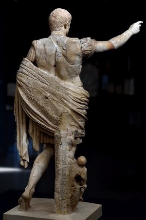 Statue of Emperor Gaius Julius Caesar Augustus from Prima Porta. Marble. Around 20-17 BC.