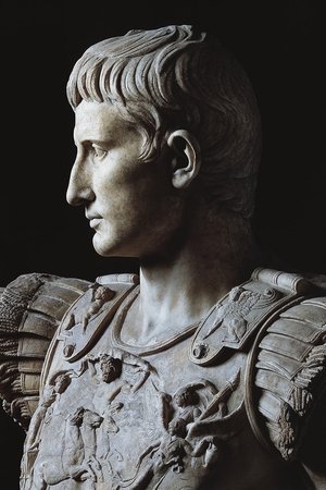 Statue of Emperor Gaius Julius Caesar Augustus from Prima Porta. Marble. Around 20-17 BC.