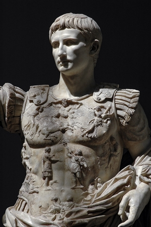 Statue of Emperor Gaius Julius Caesar Augustus from Prima Porta. Marble. Around 20-17 BC.