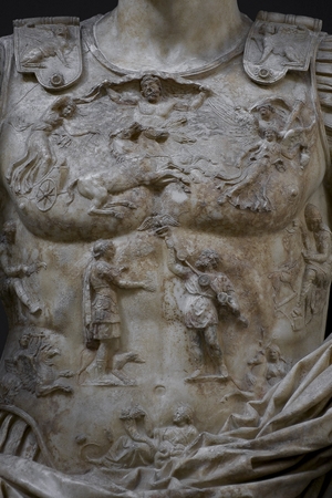 Statue of Emperor Gaius Julius Caesar Augustus from Prima Porta. Marble. Around 20-17 BC.