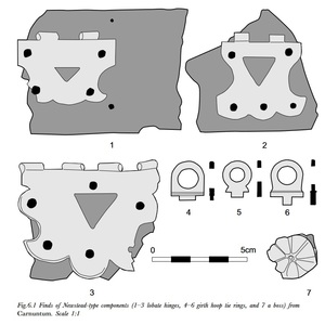 Newstead lorica segmentata’s fragments, from the book Lorica Segmentata Volume I: A Handbook of Articulated Roman Plate Armour
