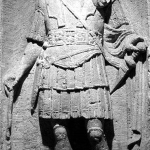 Tombstone of Centurion Marcus Favonius Facilis of the XX (Valeria Victrix) Valerian Victorious Legion. Colchester. Colchester and Essex Museum. 1st century AD (43-50 AD)