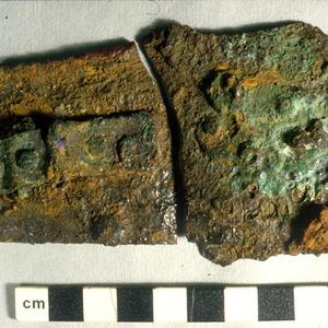 Back right plate of lorica segmentata with attachment, museum of Corbridge, I-II century CE