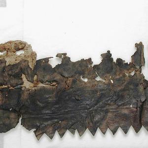 Fragment of a leather subarmalis from Dura Europos (Hariri-Siria),2nd-3rd century AD.